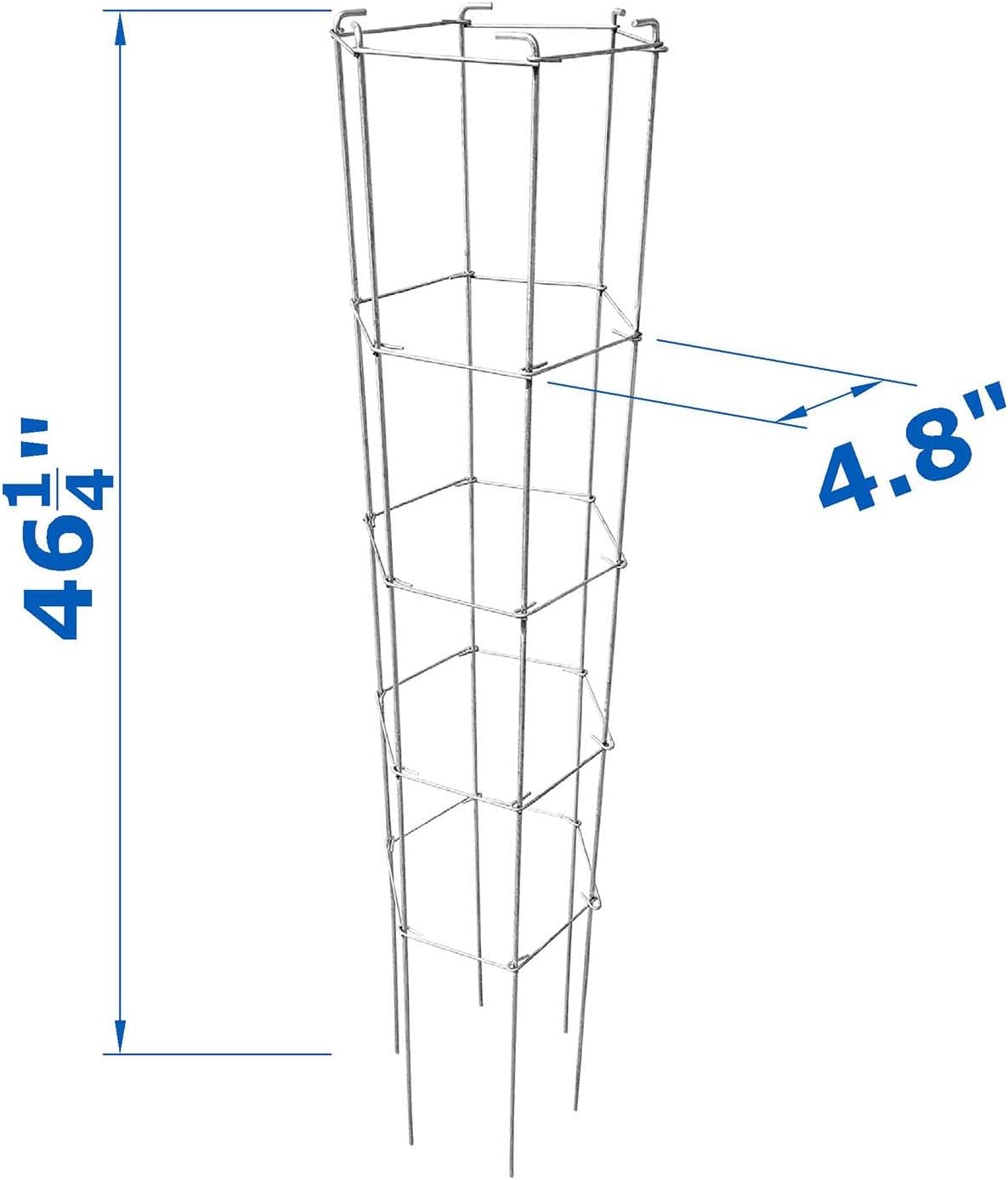 46 Inch Height 3PCS Galvanized Hexagon Folding Tomato Cage,Climbing Plant Support Tower Vegetable Stake Trellis