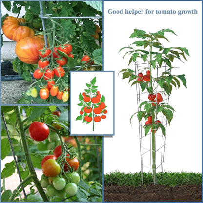 46 Inch Height 3PCS Galvanized Hexagon Folding Tomato Cage,Climbing Plant Support Tower Vegetable Stake Trellis