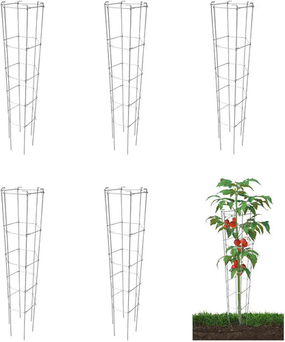 46 Inch Height 3PCS Galvanized Hexagon Folding Tomato Cage,Climbing Plant Support Tower Vegetable Stake Trellis