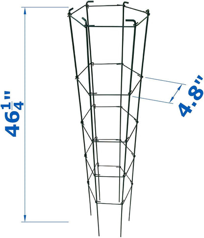 46 Inch Height 3PCS Galvanized Hexagon Folding Tomato Cage,Climbing Plant Support Tower Vegetable Stake Trellis