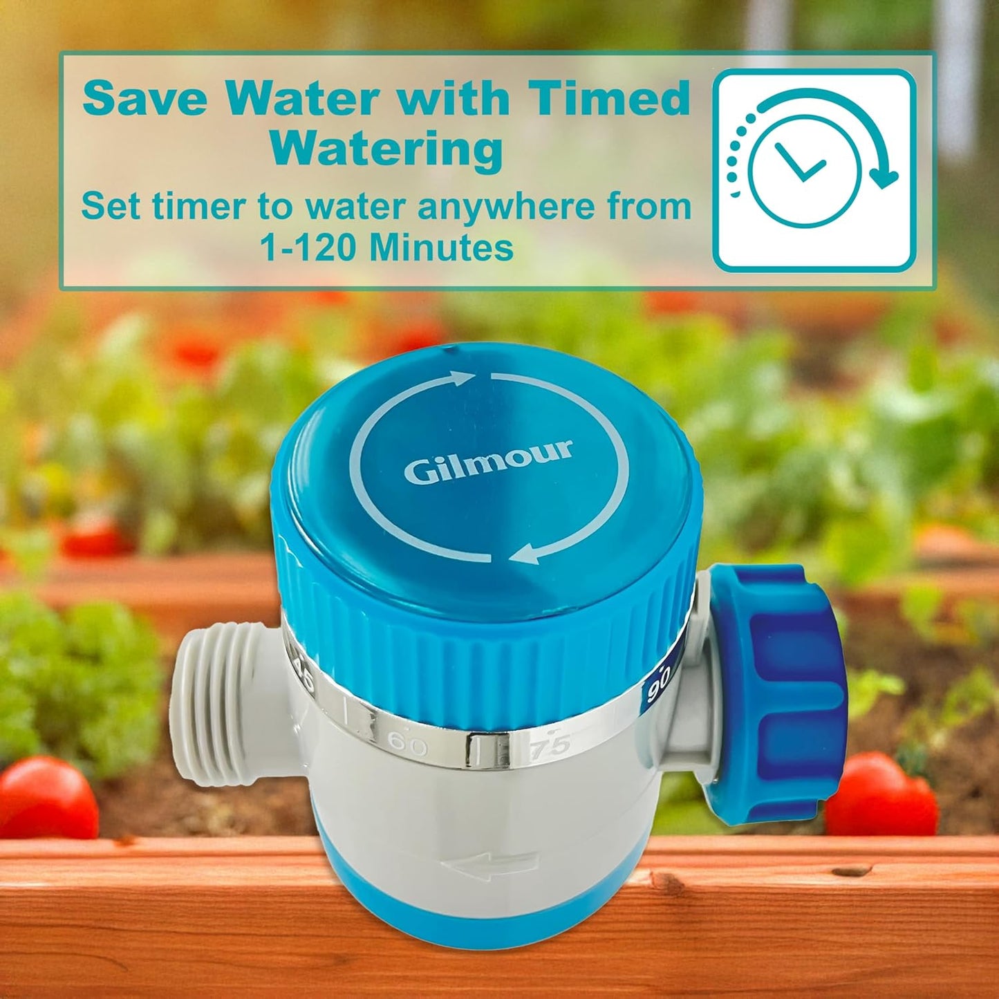 Single Outlet Mechanical Water Timer for Garden Hose, Irrigation Timer for Sprinklers and Drip Lines, Blue