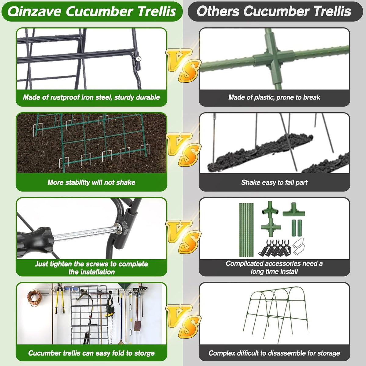 67 x 50 Cucumber Trellis for Raised Bed, U-Shape Metal Large Garden Trellis for Climbing Plants Outdoors with Netting, Garden Tools, Cucumber Arch Trellis for Vegetable Fruit Flower Plant Support