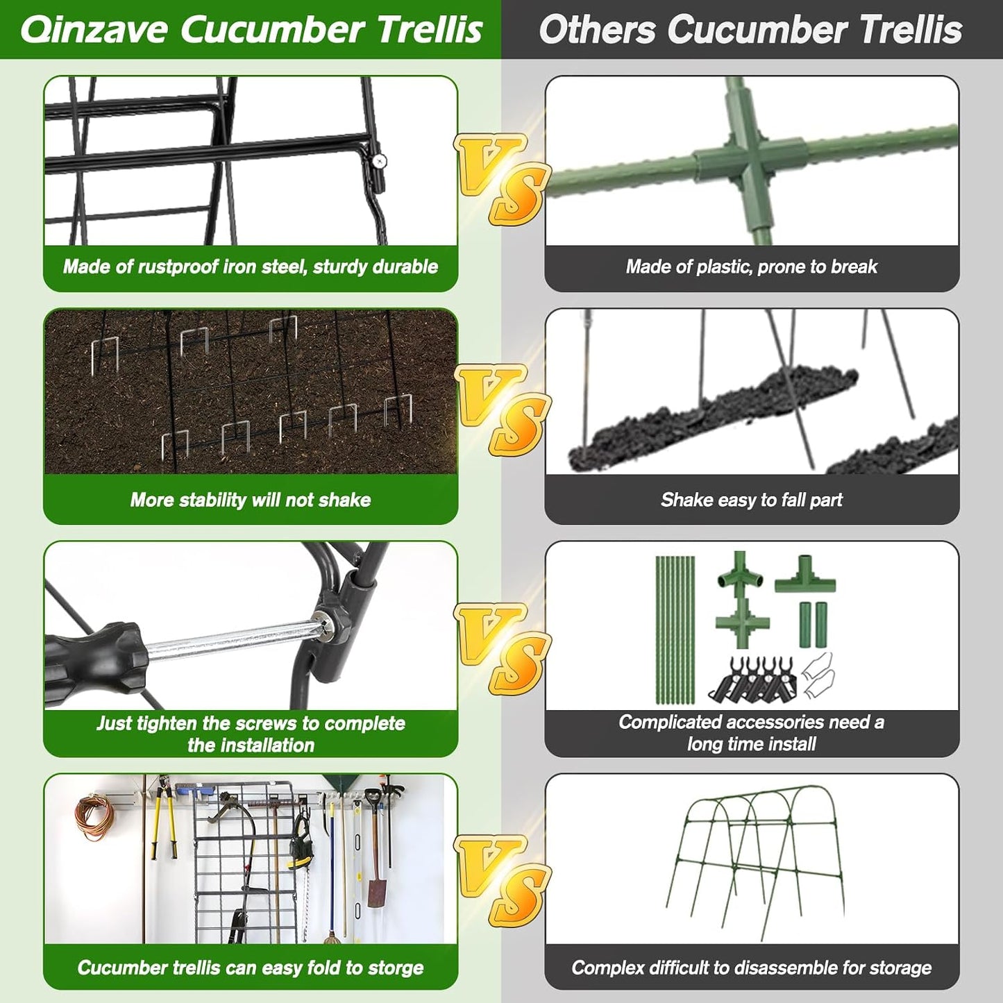 67 x 50 Cucumber Trellis for Raised Bed, U-Shape Metal Large Garden Trellis for Climbing Plants Outdoors with Netting, Garden Tools, Cucumber Arch Trellis for Vegetable Fruit Flower Plant Support