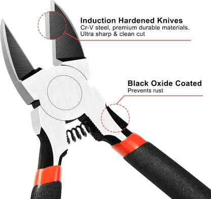6 Inches Wire Cutters Heavy Duty Snips Flush Cut Side Cutters Pliers