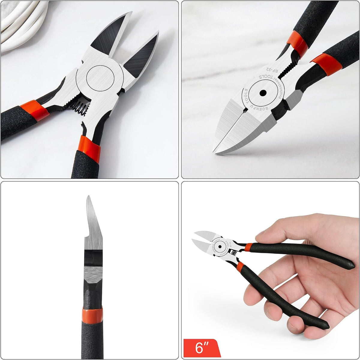 6 Inches Wire Cutters Heavy Duty Snips Flush Cut Side Cutters Pliers