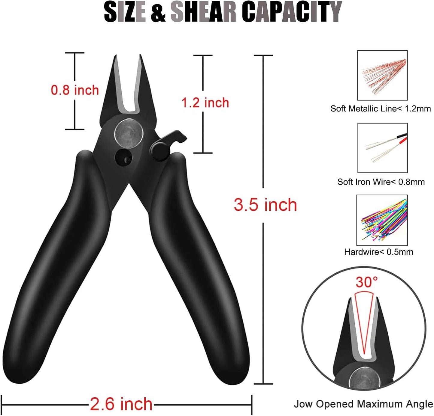 6 Inches Wire Cutters Heavy Duty Snips Flush Cut Side Cutters Pliers