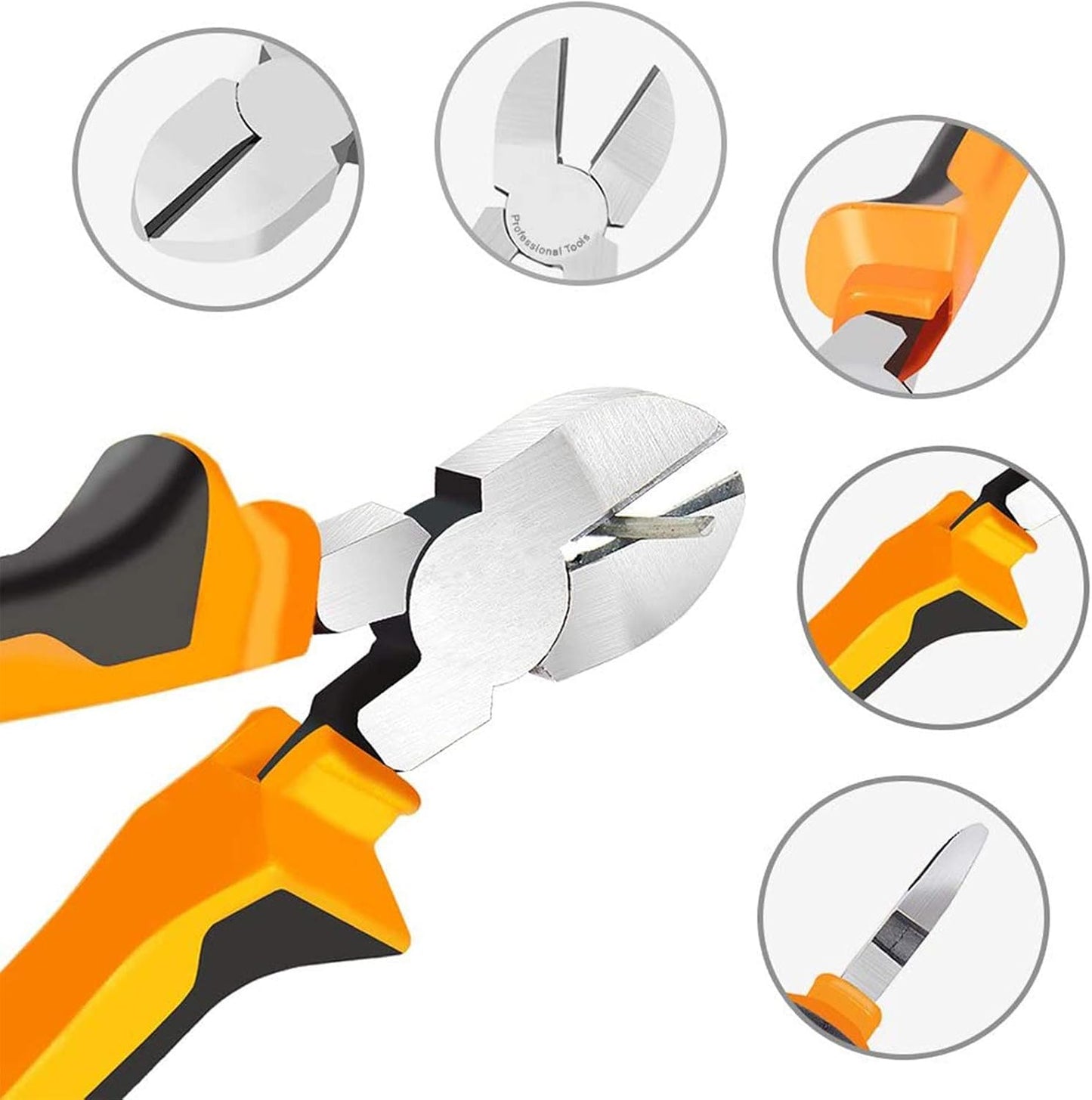6 Inches Wire Cutters Heavy Duty Snips Flush Cut Side Cutters Pliers