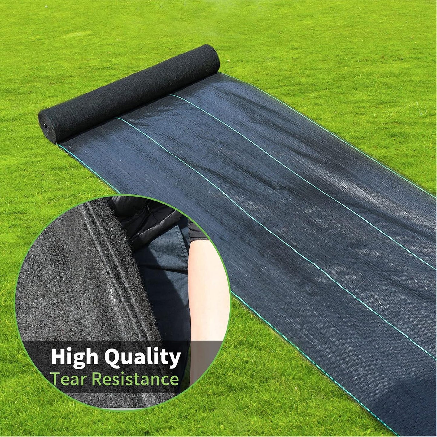 3ftx100ft Weed Barrier Landscape Fabric Heavy Duty, 3.2oz Weed Barrier Fabric, Easy Setup Woven Garden Landscaping Fabric