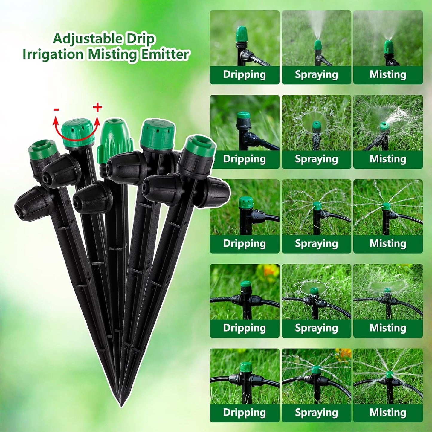 50pcs Drip Irrigation Emitters for 1/4" Irrigation Tubing