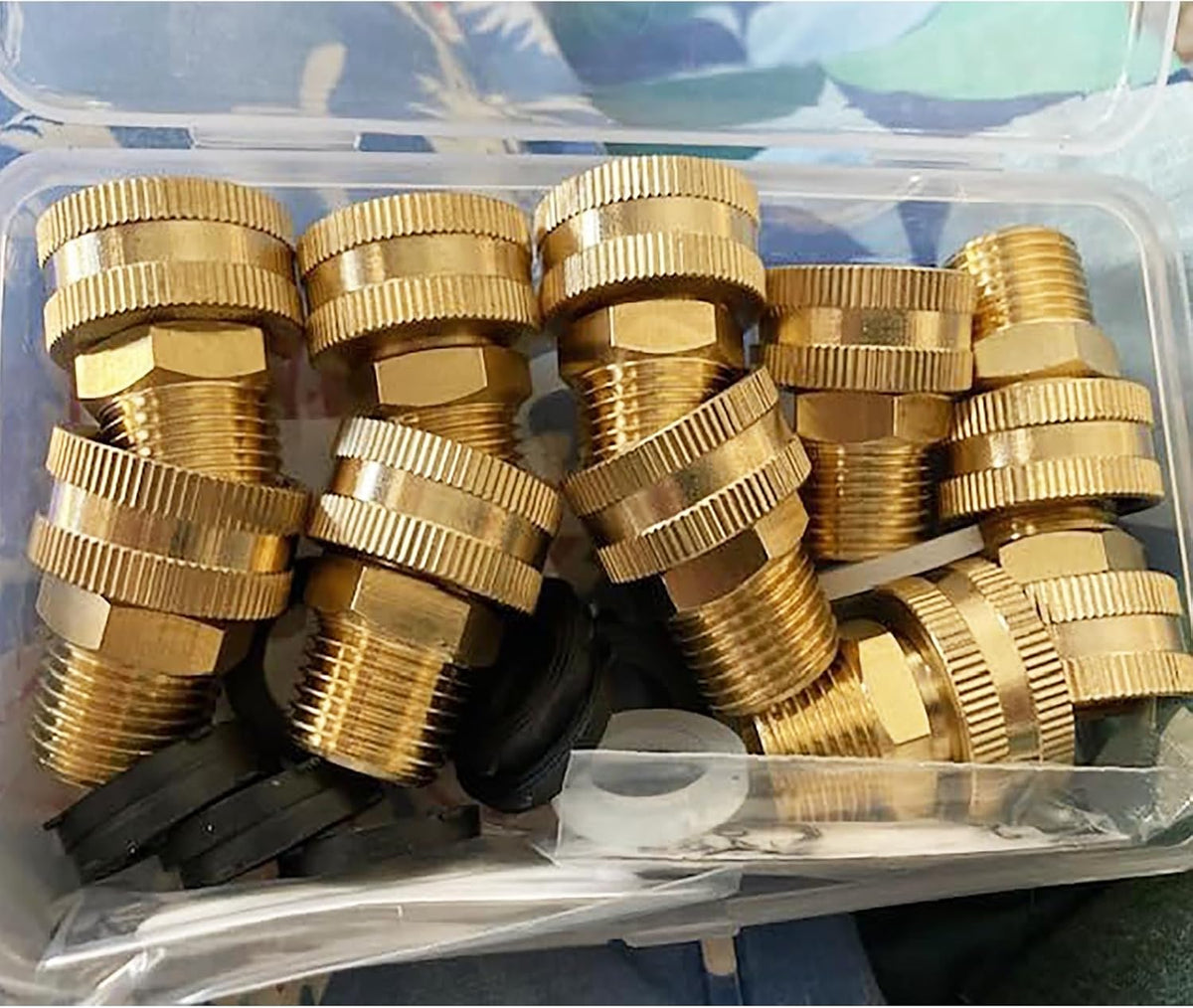 Solid brass Garden Hose Fittings Connectors Adapter Heavy Duty Brass Repair Female to male faucet leader coupler dual water hose connector(3/4" GHT Female to 1/2" NPT Male) 2 Pcs