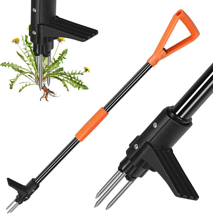 Weed Puller Tool, 3-Claw Stand Up Weed Puller Tool with Long Handle, Garden Weeder Puller Heavy Duty Stand Up Weeder, Weeding Tool for Lawn, Yard, Garden, Crabgrass, Dandelion Picker