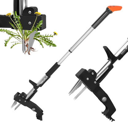 Weed Puller Tool, 3-Claw Stand Up Weed Puller Tool with Long Handle, Garden Weeder Puller Heavy Duty Stand Up Weeder, Weeding Tool for Lawn, Yard, Garden, Crabgrass, Dandelion Picker