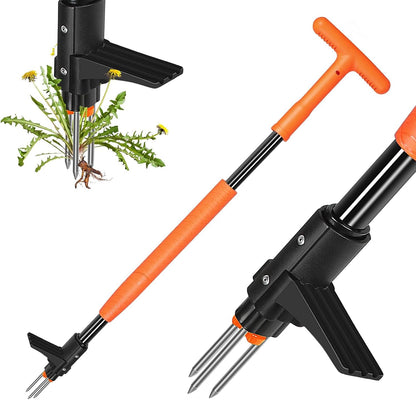 Weed Puller Tool, 3-Claw Stand Up Weed Puller Tool with Long Handle, Garden Weeder Puller Heavy Duty Stand Up Weeder, Weeding Tool for Lawn, Yard, Garden, Crabgrass, Dandelion Picker