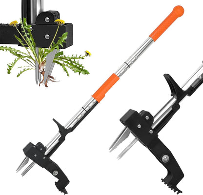 Weed Puller Tool, 3-Claw Stand Up Weed Puller Tool with Long Handle, Garden Weeder Puller Heavy Duty Stand Up Weeder, Weeding Tool for Lawn, Yard, Garden, Crabgrass, Dandelion Picker
