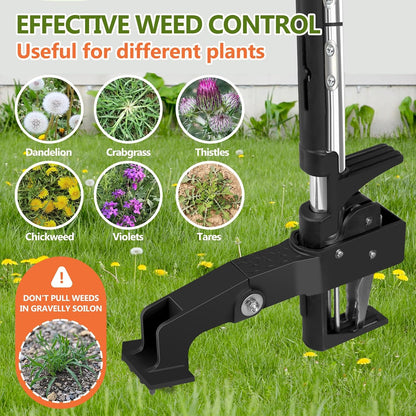Weed Puller Tool, 3-Claw Stand Up Weed Puller Tool with Long Handle, Garden Weeder Puller Heavy Duty Stand Up Weeder, Weeding Tool for Lawn, Yard, Garden, Crabgrass, Dandelion Picker