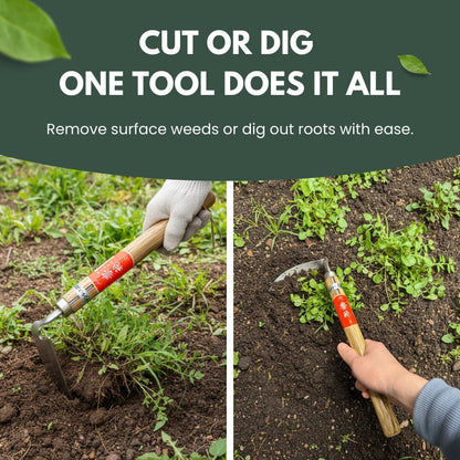 Hounen Miyawaki Nejiri Kama Weeder – Japanese Weeding Sickle, Twisted Stainless Steel, 4.7 in (12 cm) Blade, 13 in (33 cm), Root Slicer for Garden Beds & Crabgrass, Made in Japan
