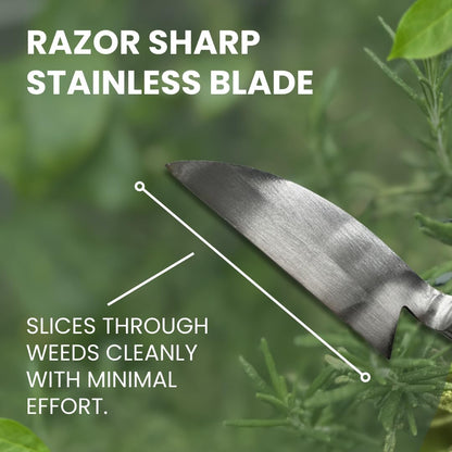 Hounen Miyawaki Nejiri Kama Weeder – Japanese Weeding Sickle, Twisted Stainless Steel, 4.7 in (12 cm) Blade, 13 in (33 cm), Root Slicer for Garden Beds & Crabgrass, Made in Japan