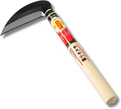 Hounen Miyawaki Nejiri Kama Weeder – Japanese Weeding Sickle, Twisted Stainless Steel, 4.7 in (12 cm) Blade, 13 in (33 cm), Root Slicer for Garden Beds & Crabgrass, Made in Japan