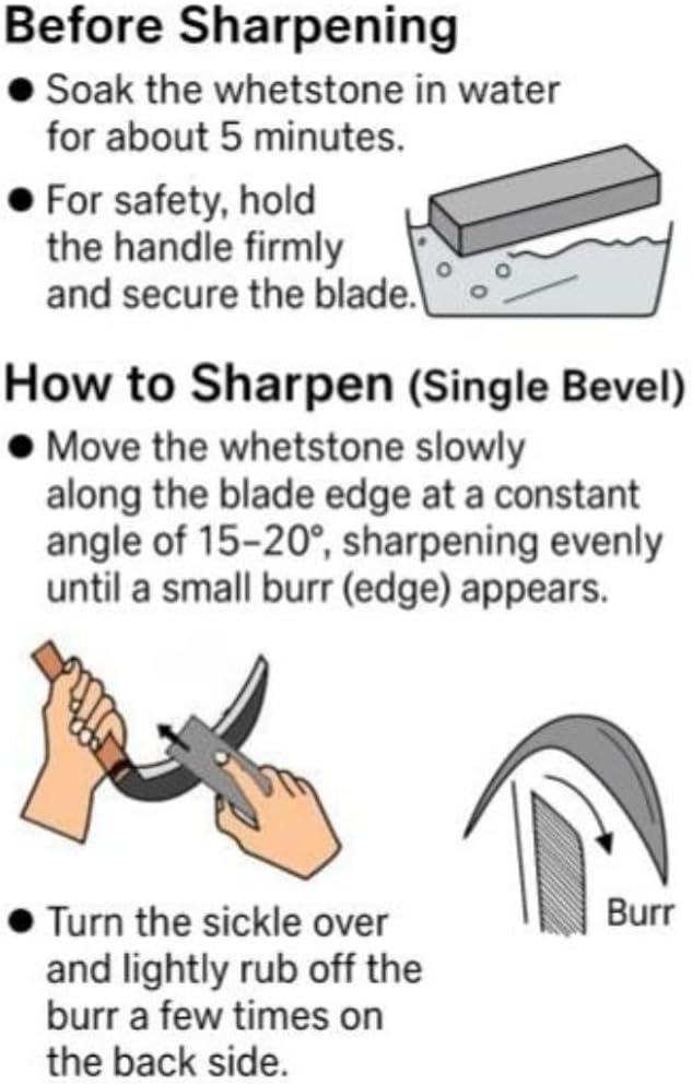 Hounen Miyawaki Nejiri Kama Weeder – Japanese Weeding Sickle, Twisted Stainless Steel, 4.7 in (12 cm) Blade, 13 in (33 cm), Root Slicer for Garden Beds & Crabgrass, Made in Japan