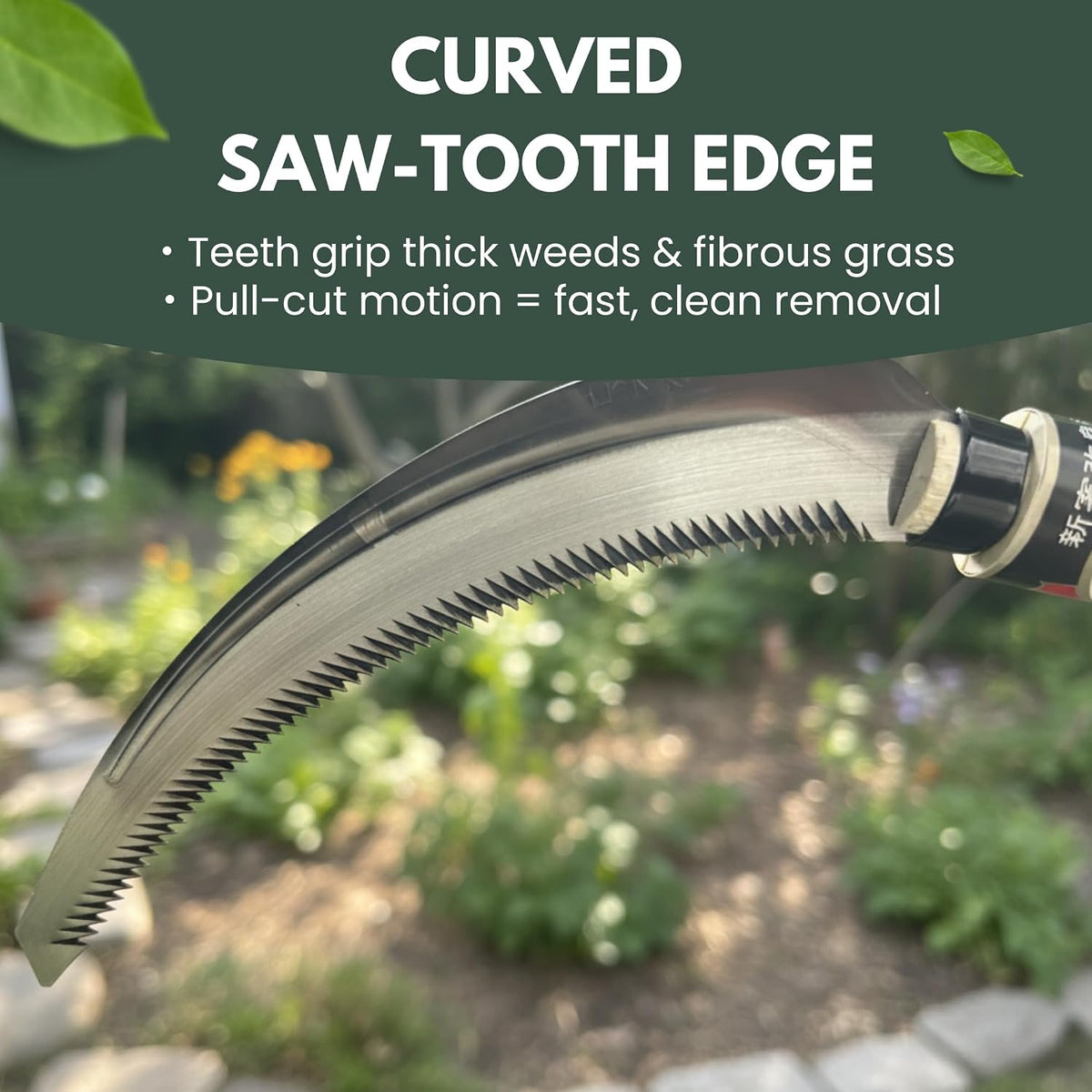 Hounen Miyawaki Nejiri Kama Weeder – Japanese Weeding Sickle, Twisted Stainless Steel, 4.7 in (12 cm) Blade, 13 in (33 cm), Root Slicer for Garden Beds & Crabgrass, Made in Japan