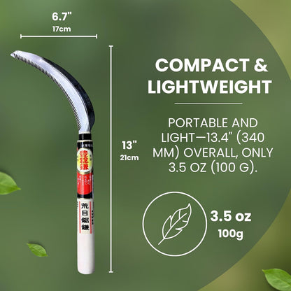 Hounen Miyawaki Nejiri Kama Weeder – Japanese Weeding Sickle, Twisted Stainless Steel, 4.7 in (12 cm) Blade, 13 in (33 cm), Root Slicer for Garden Beds & Crabgrass, Made in Japan