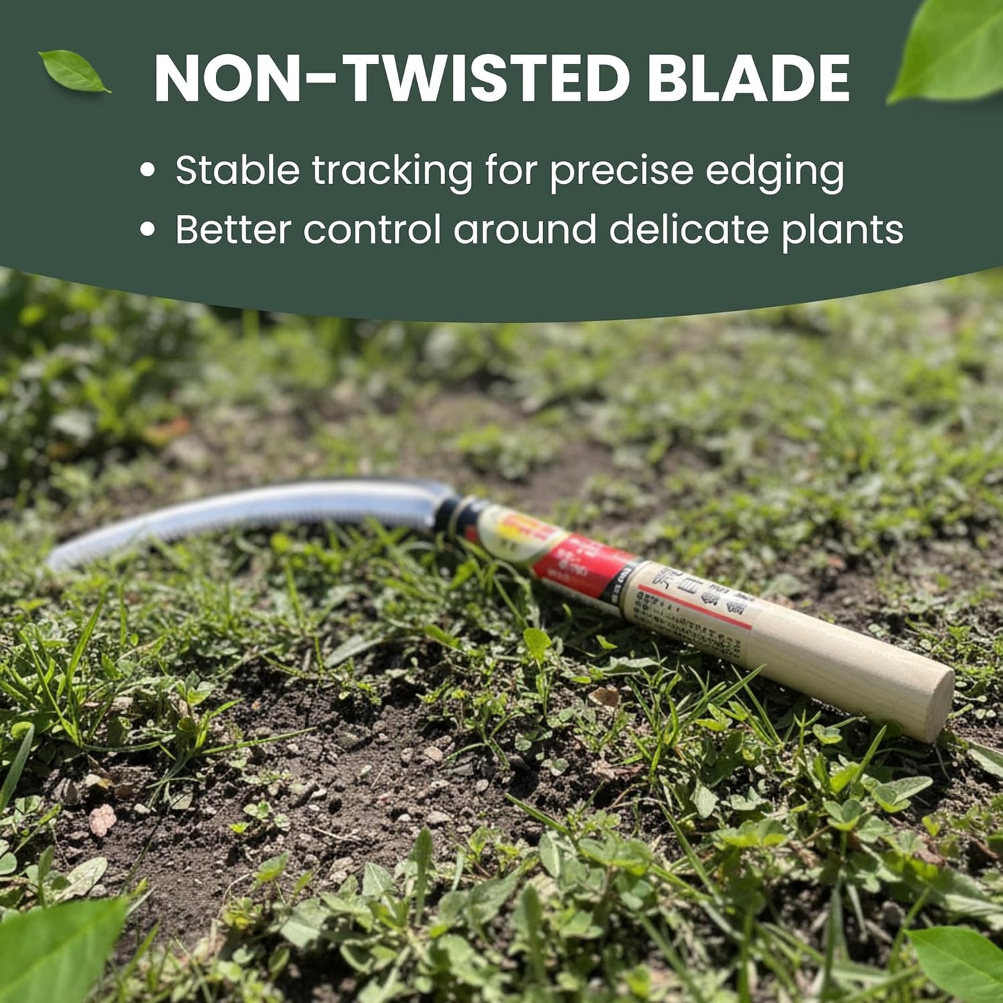 Hounen Miyawaki Nejiri Kama Weeder – Japanese Weeding Sickle, Twisted Stainless Steel, 4.7 in (12 cm) Blade, 13 in (33 cm), Root Slicer for Garden Beds & Crabgrass, Made in Japan