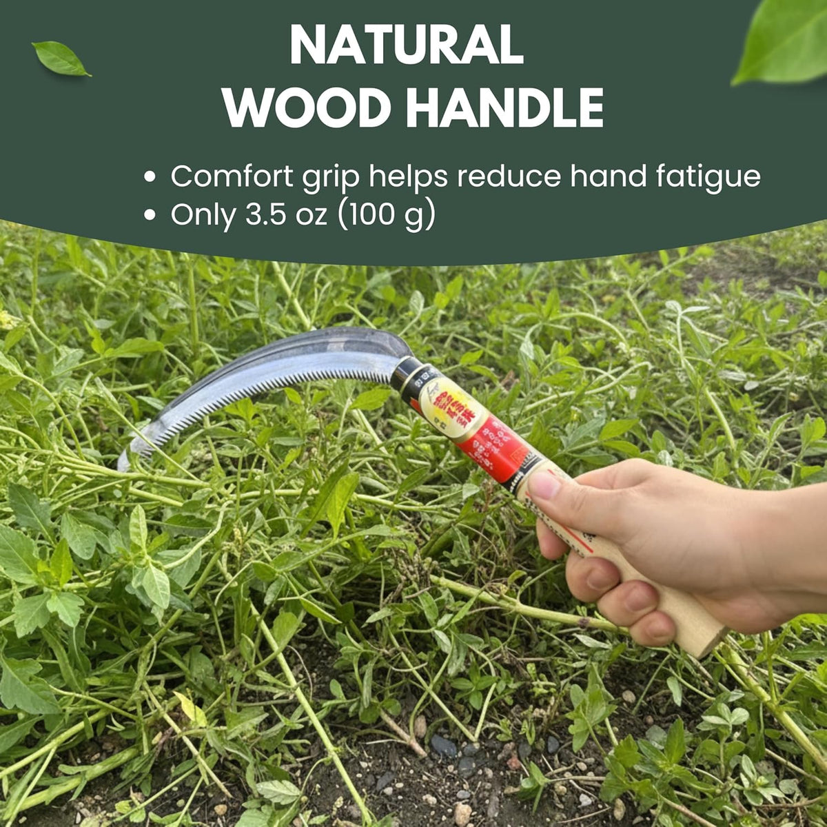 Hounen Miyawaki Nejiri Kama Weeder – Japanese Weeding Sickle, Twisted Stainless Steel, 4.7 in (12 cm) Blade, 13 in (33 cm), Root Slicer for Garden Beds & Crabgrass, Made in Japan
