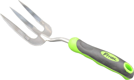 Stainless Steel Garden Fork/Weeder 3T 12-Inch - Super Strong Premium Garden Hand Weeder Fork - Stainless Steel Blade Mirror Polishing - with Soft dual-color Ergonomic Handle