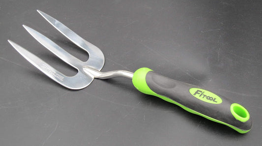Stainless Steel Garden Fork/Weeder 3T 12-Inch - Super Strong Premium Garden Hand Weeder Fork - Stainless Steel Blade Mirror Polishing - with Soft dual-color Ergonomic Handle