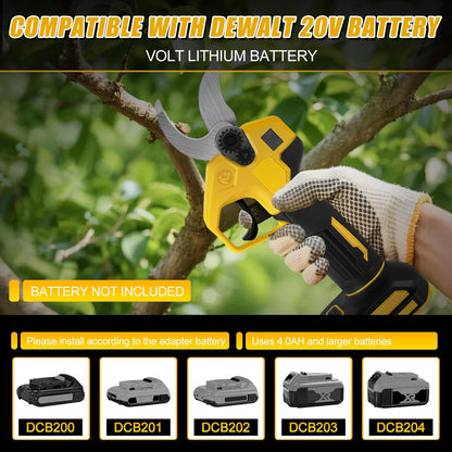 Electric Pruning Shears Compatible with DeWalt 20V Max Battery, 2-in-1 Cordless Garden Shears with 6.56FT Extension Pole, 30mm Cutting Diameter Cordless Pole Pruner Garden Tool(Battery Not Included)