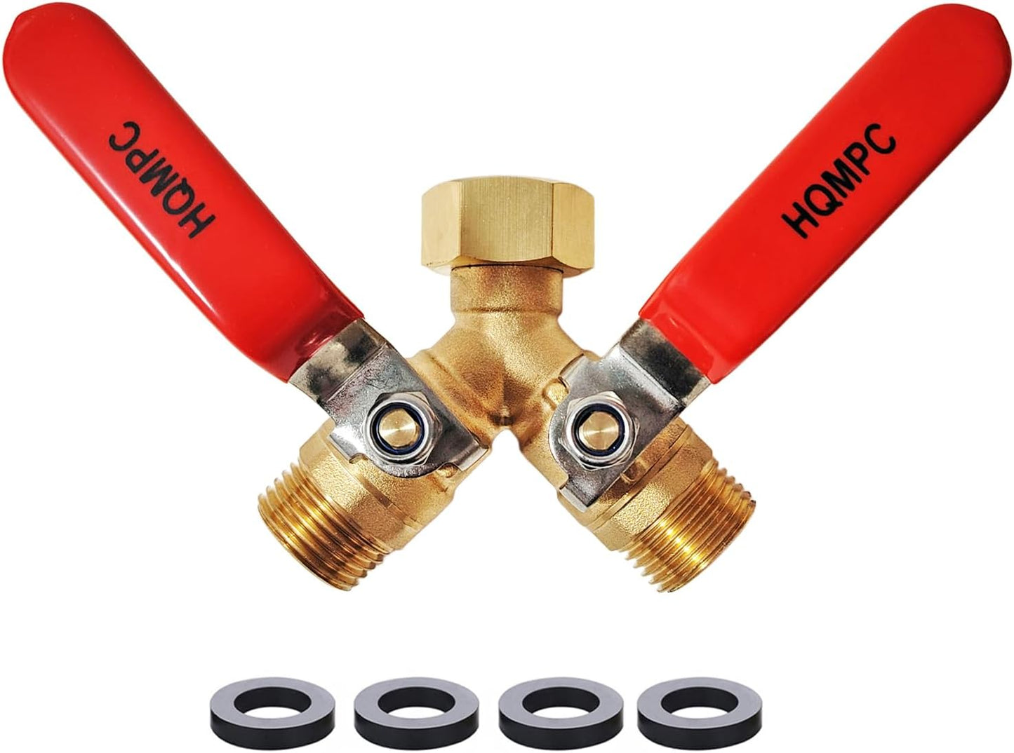 Brass Garden Hose Y Valve Hose Splitter Water Garden Hose Adapter 2 Way 3/4" GHT Thread