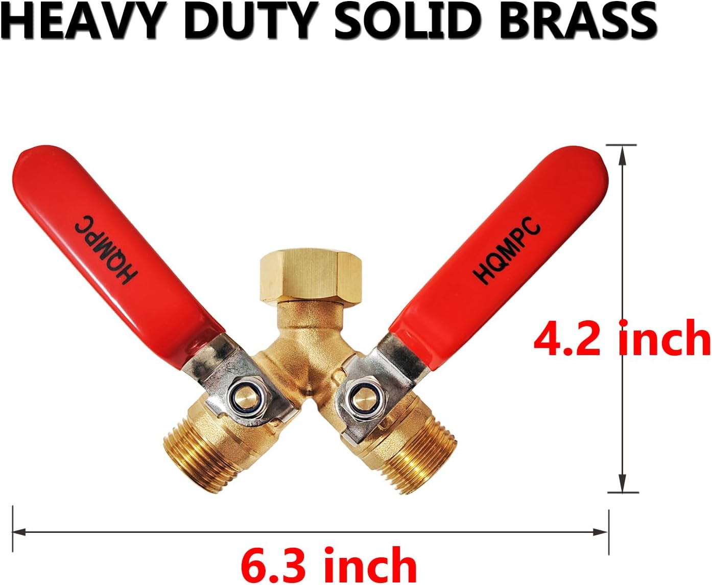 Brass Garden Hose Y Valve Hose Splitter Water Garden Hose Adapter 2 Way 3/4" GHT Thread