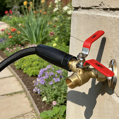 Brass Garden Hose Y Valve Hose Splitter Water Garden Hose Adapter 2 Way 3/4" GHT Thread