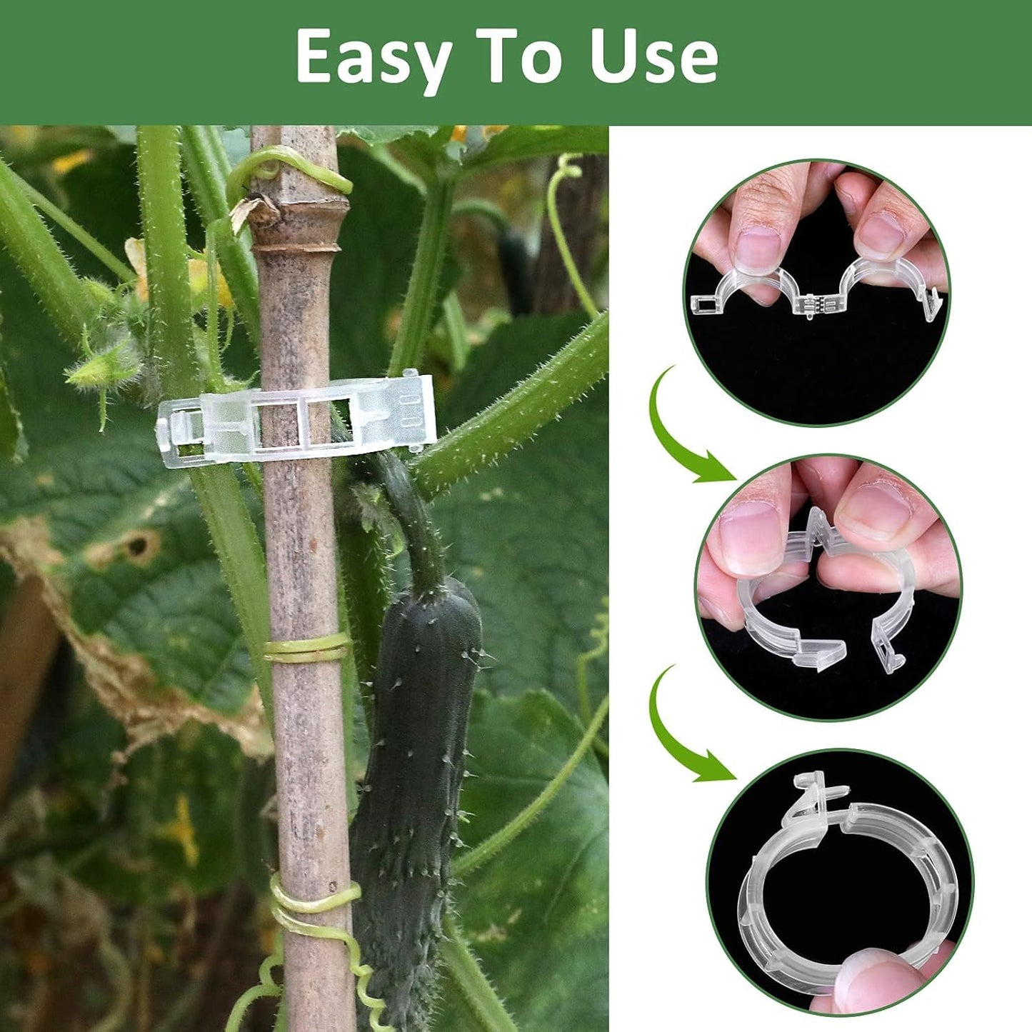 200 Pcs Plastic Trellis Plant Support Clips for Support, Grape and Tomato Vine, Vegetables Plants, Garden Clips to Grow Upright Makes Plants Healthier