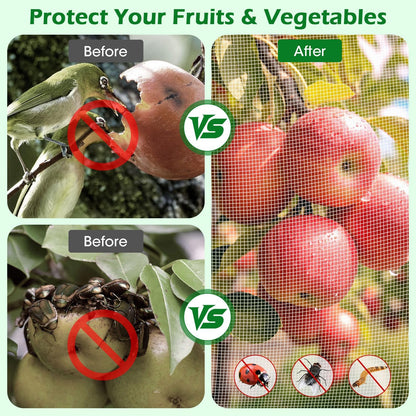 6'x6' Fruit Tree Netting Cover with Zipper and Drawstring