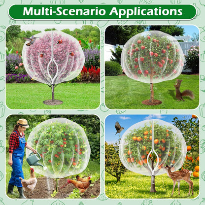 6'x6' Fruit Tree Netting Cover with Zipper and Drawstring