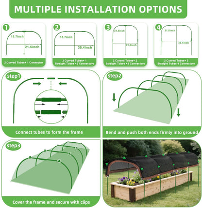2026 Upgraded Garden Shade Cloth Kit 6.5x16.5FT Garden Shade Cloth for Plants Heat Protection with 6 Sets Garden Hoops for Raised Beds 75% Sunblock Shade Cloth Row Cover for Outdoor Plant Vegetables