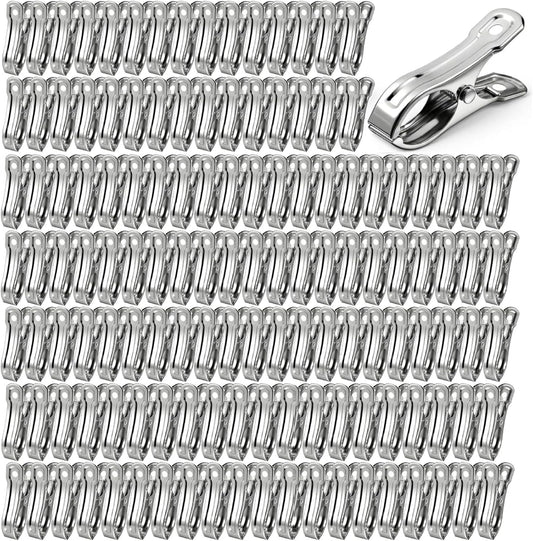 200Pcs Stainless Steel Garden Clips, Large Open Metal Clamps for Greenhouse Hoops, 2" Fix Plant Cover Shade Cloth Netting Tarp, Tight Grip Weatherproof Gardening Supplies