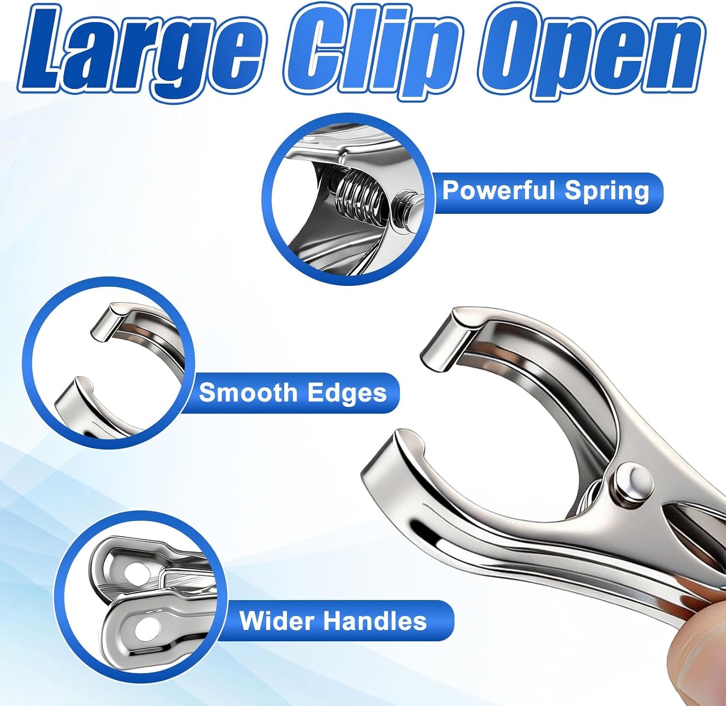 200Pcs Stainless Steel Garden Clips, Large Open Metal Clamps for Greenhouse Hoops, 2" Fix Plant Cover Shade Cloth Netting Tarp, Tight Grip Weatherproof Gardening Supplies