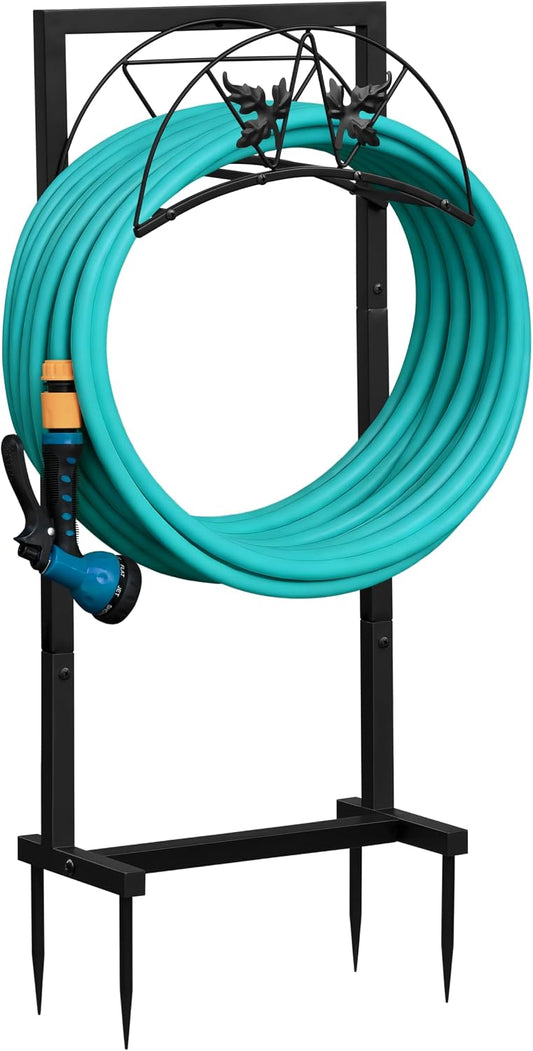Garden Hose Holder, Heavy Duty Water Hose Reel For Outside Garden Hose Storage Hose Hanger Holds 150-Feet for Yard Lawn Farm (Style B)