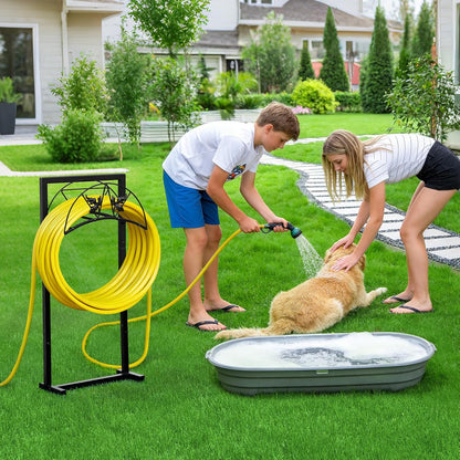 Garden Hose Holder, Heavy Duty Water Hose Reel For Outside Garden Hose Storage Hose Hanger Holds 150-Feet for Yard Lawn Farm (Style B)
