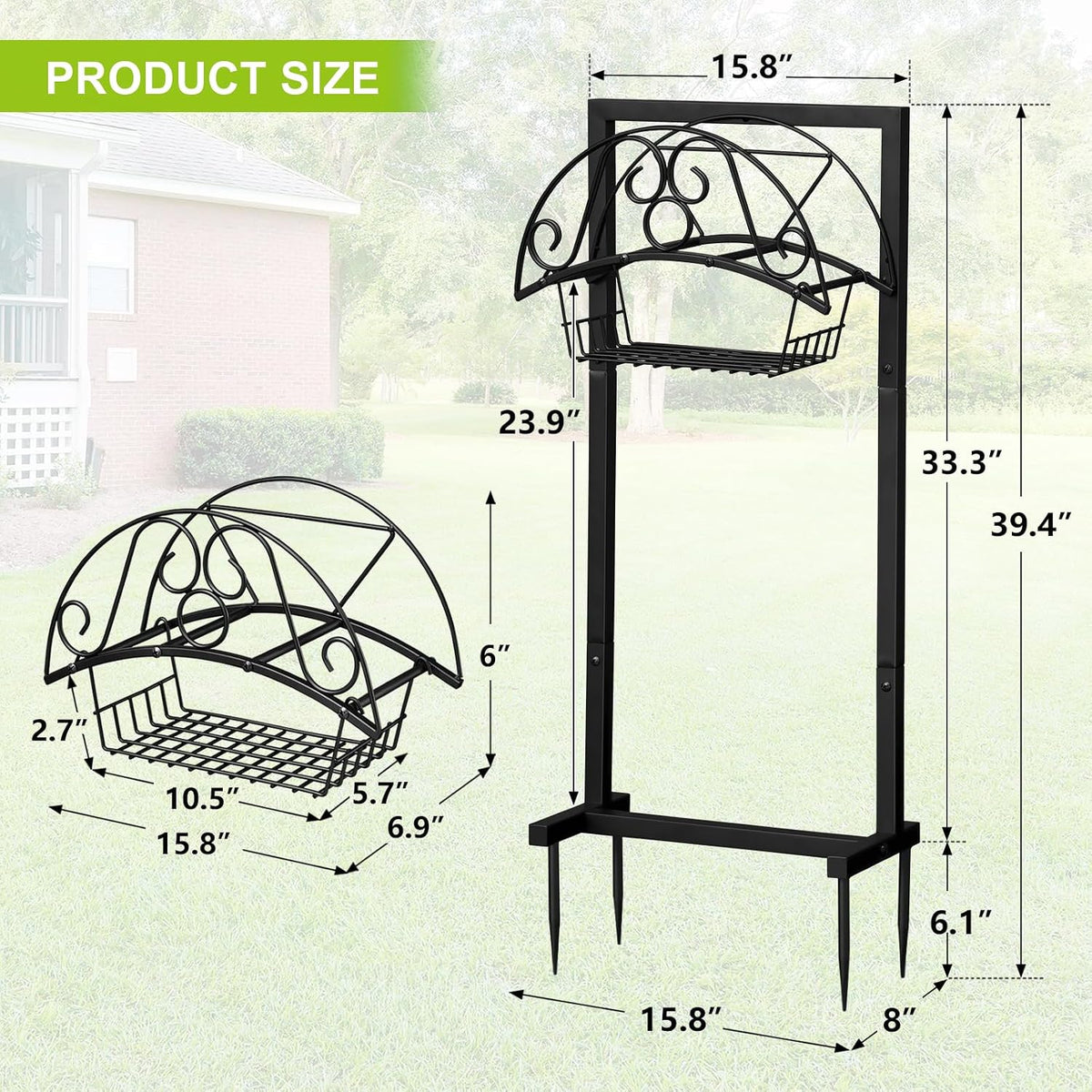 Garden Hose Holder, Heavy Duty Water Hose Reel For Outside Garden Hose Storage Hose Hanger Holds 150-Feet for Yard Lawn Farm (Style B)