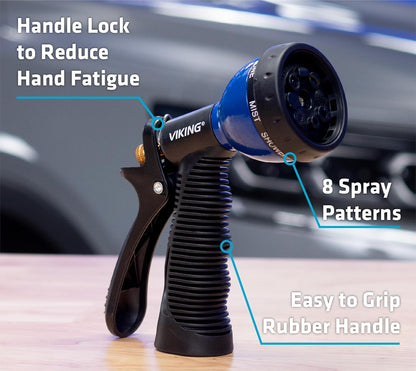 VIKING Garden Hose Nozzle with 8 Spray Patterns for Washing Cars