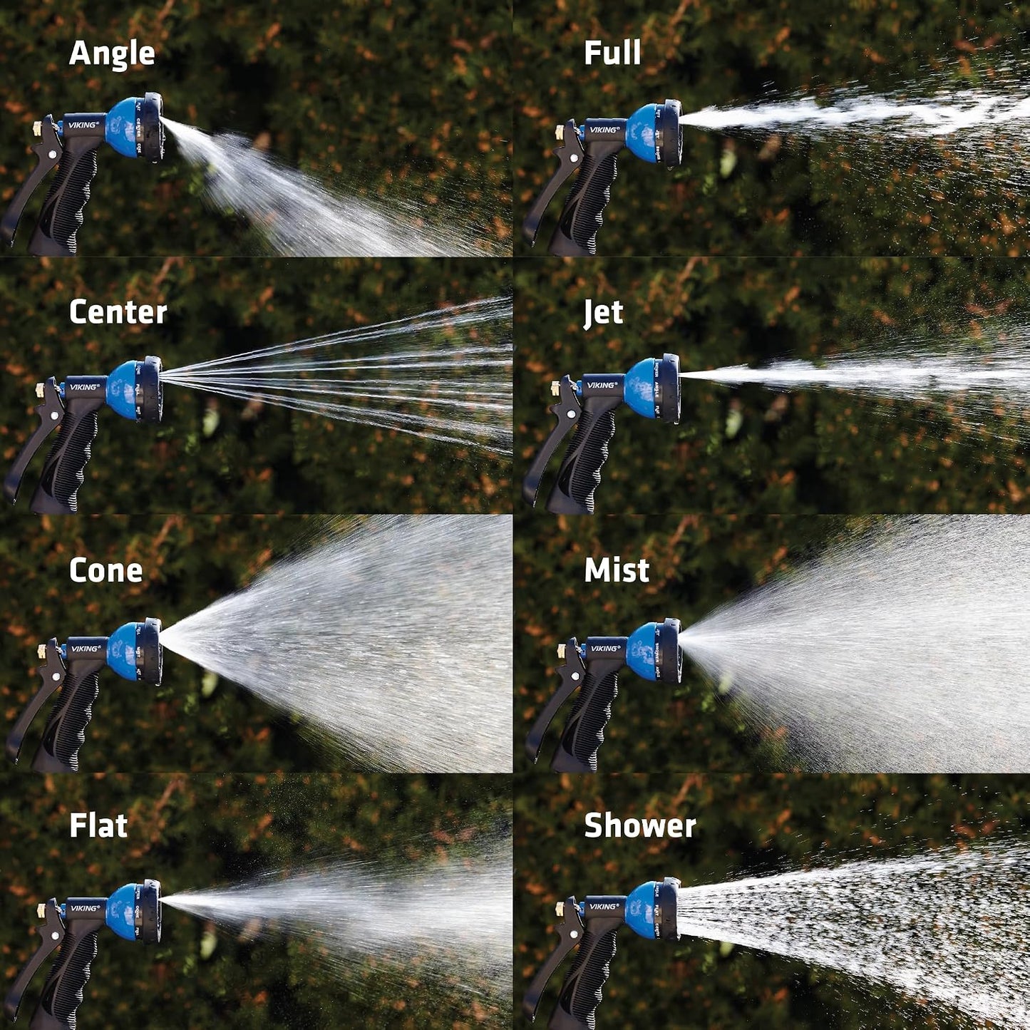 VIKING Garden Hose Nozzle with 8 Spray Patterns for Washing Cars