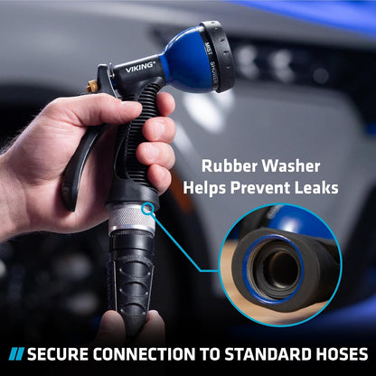 VIKING Garden Hose Nozzle with 8 Spray Patterns for Washing Cars