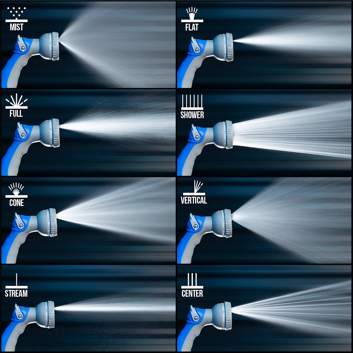 VIKING Garden Hose Nozzle with 8 Spray Patterns for Washing Cars