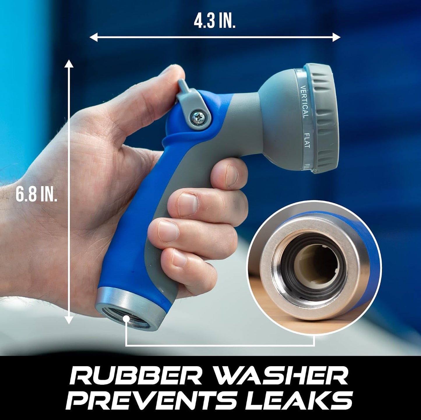 VIKING Garden Hose Nozzle with 8 Spray Patterns for Washing Cars