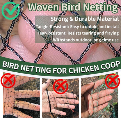 7.5x100ft Bird Netting for Chicken Coop, 1/2" Mesh Chicken Netting Cover