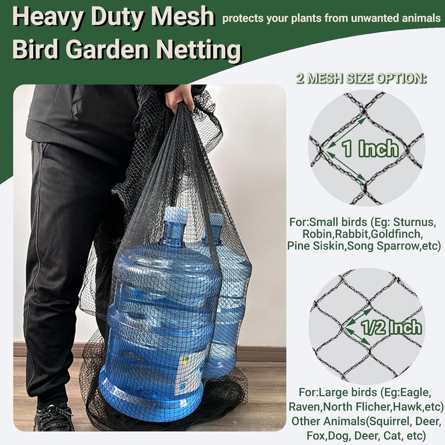 7.5x100ft Bird Netting for Chicken Coop, 1/2" Mesh Chicken Netting Cover