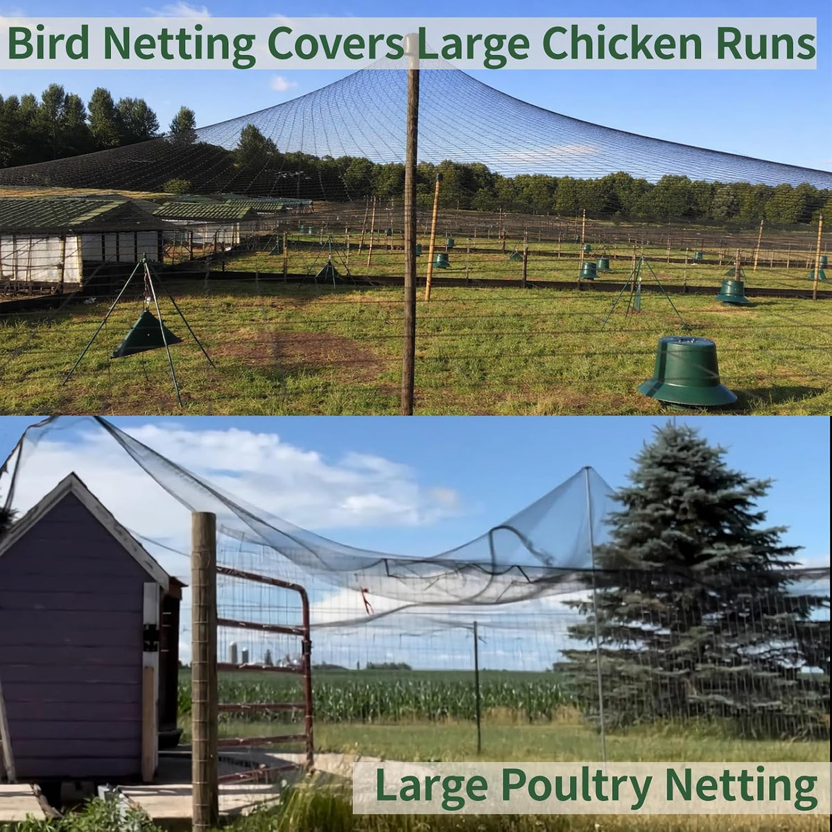 7.5x100ft Bird Netting for Chicken Coop, 1/2" Mesh Chicken Netting Cover
